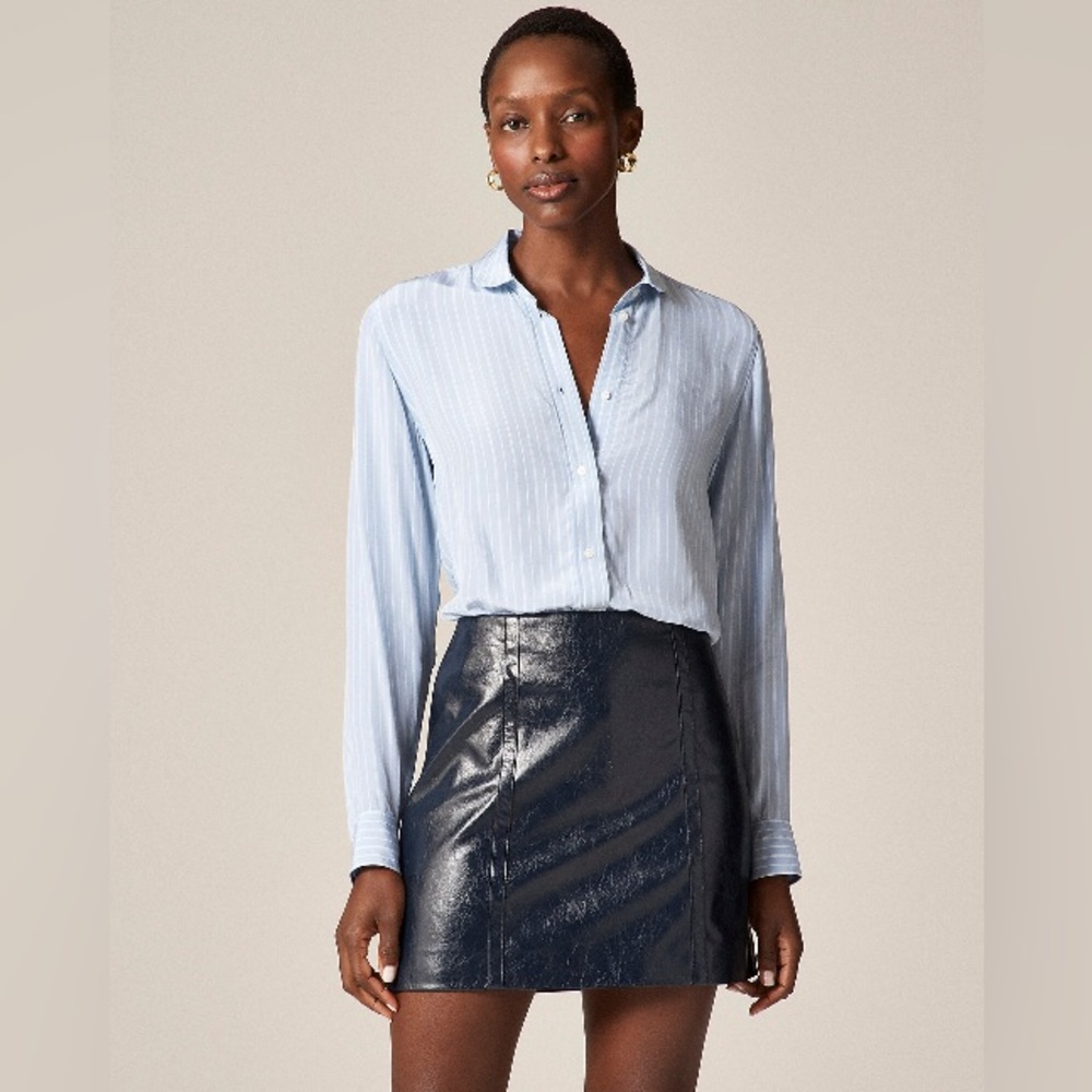 J.Crew Tall Mini skirt in distressed faux leather CN812